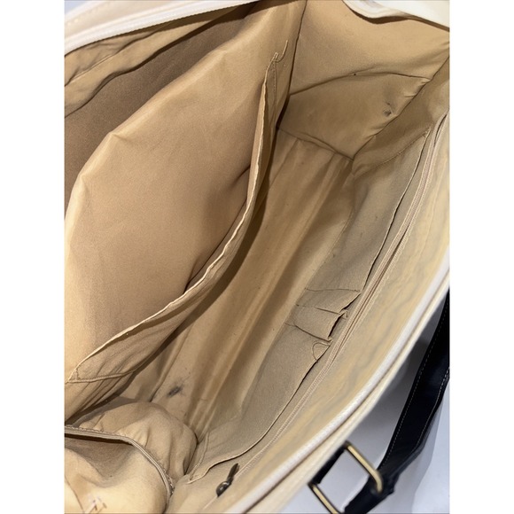 Missnine Laptop Tote Bag Canvas for Women 15.6 Computer Briefcase Black & Cream - Picture 11 of 16